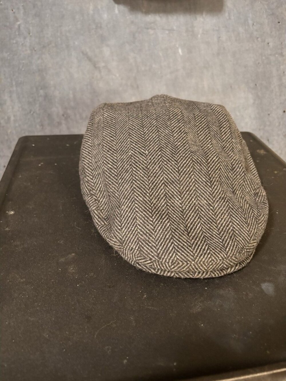 Feinion Newsboy Flat Cap Hat 62cm Wool Blend Black/ Tan Ivy Gatsby Cabbie Men’s